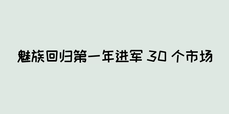魅族回归第一年进军 30 个市场