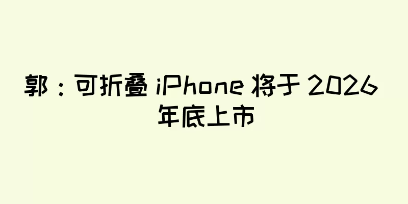 郭：可折叠 iPhone 将于 2026 年底上市