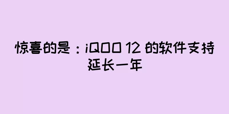 惊喜的是：iQOO 12 的软件支持延长一年