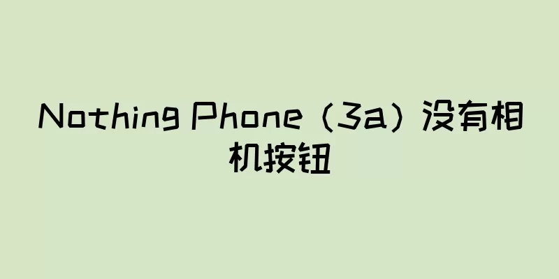 Nothing Phone（3a）没有相机按钮