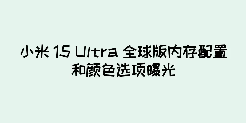 小米 15 Ultra 全球版内存配置和颜色选项曝光