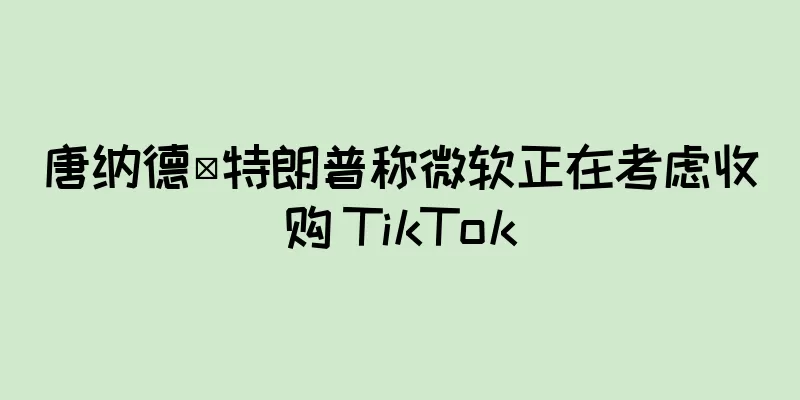 唐纳德·特朗普称微软正在考虑收购 TikTok