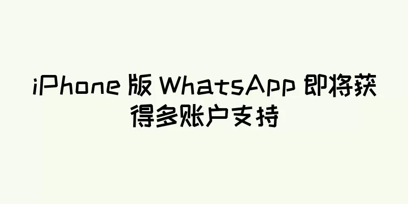 iPhone 版 WhatsApp 即将获得多账户支持