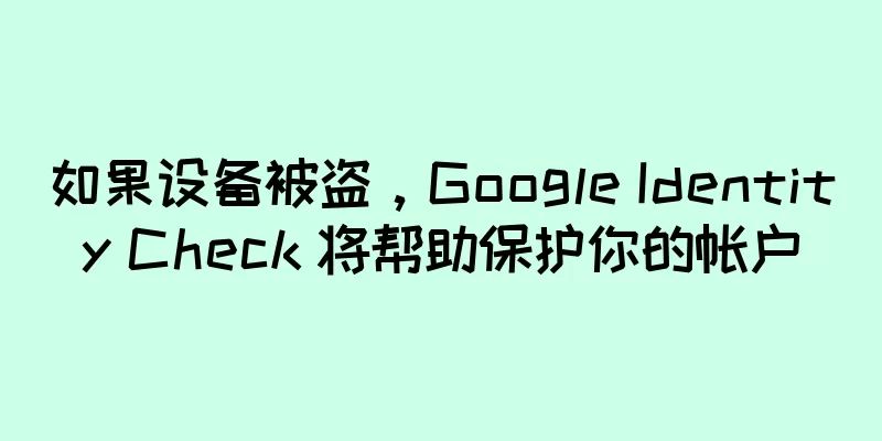 如果设备被盗，Google Identity Check 将帮助保护你的帐户